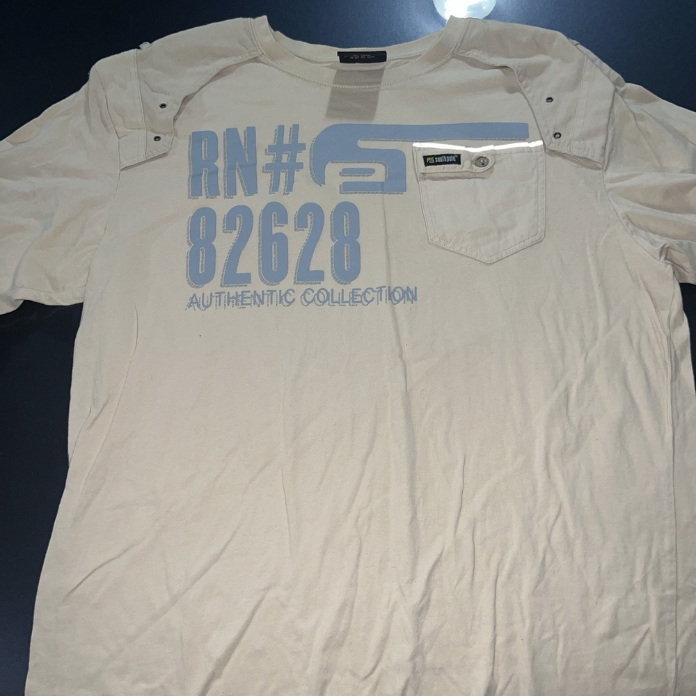 South Pole Graphic T Shirt Men's XXL 2XL Crème Vintage Y2K RN#82628